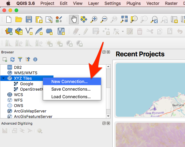 Тайловый слой в QGIS