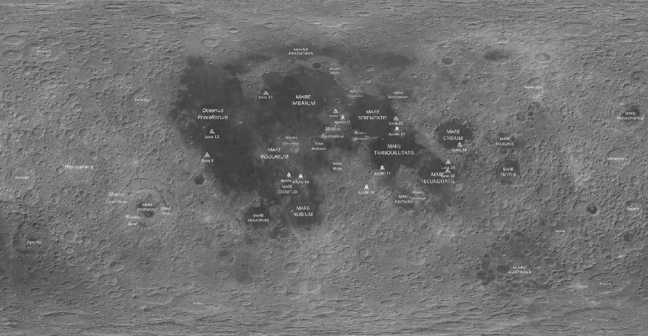 Базовая карта Луны OpenPlanetaryMap