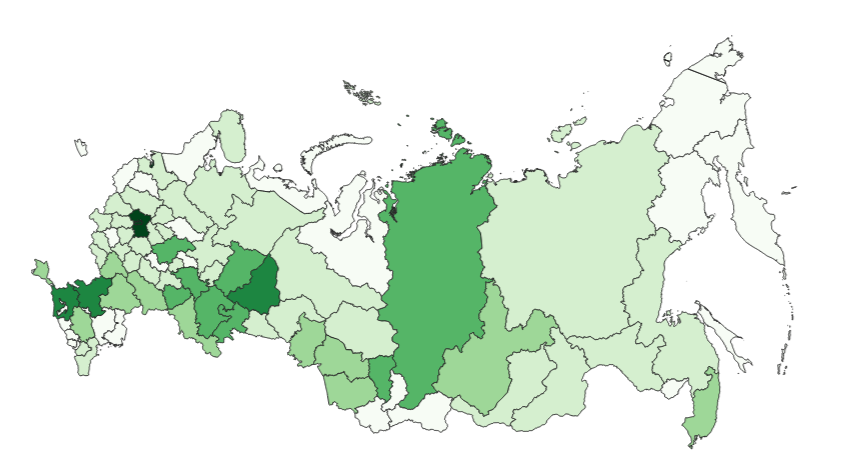 Демографическая карта на 1990 год