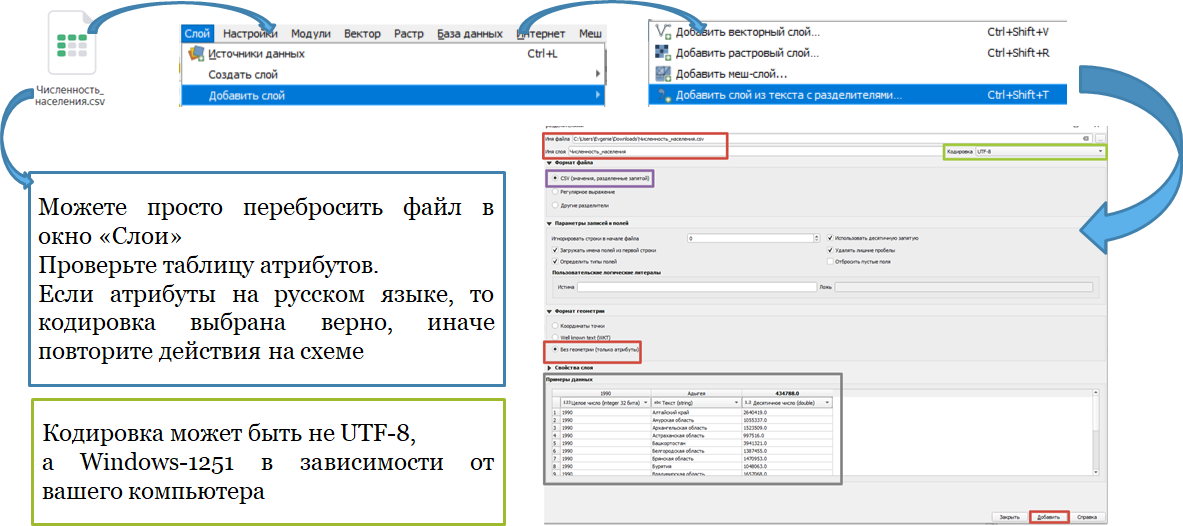 Настройка кодировки при импорте CSV