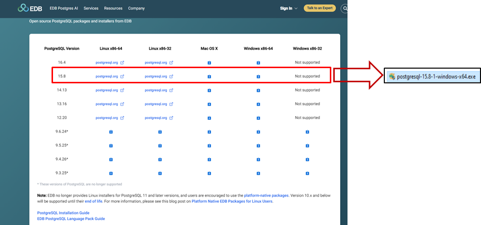 Установщик PostgreSQL