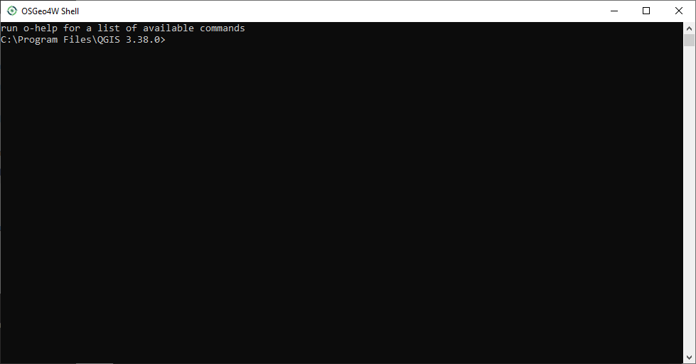 открытая консоль OSGeo4W Shell